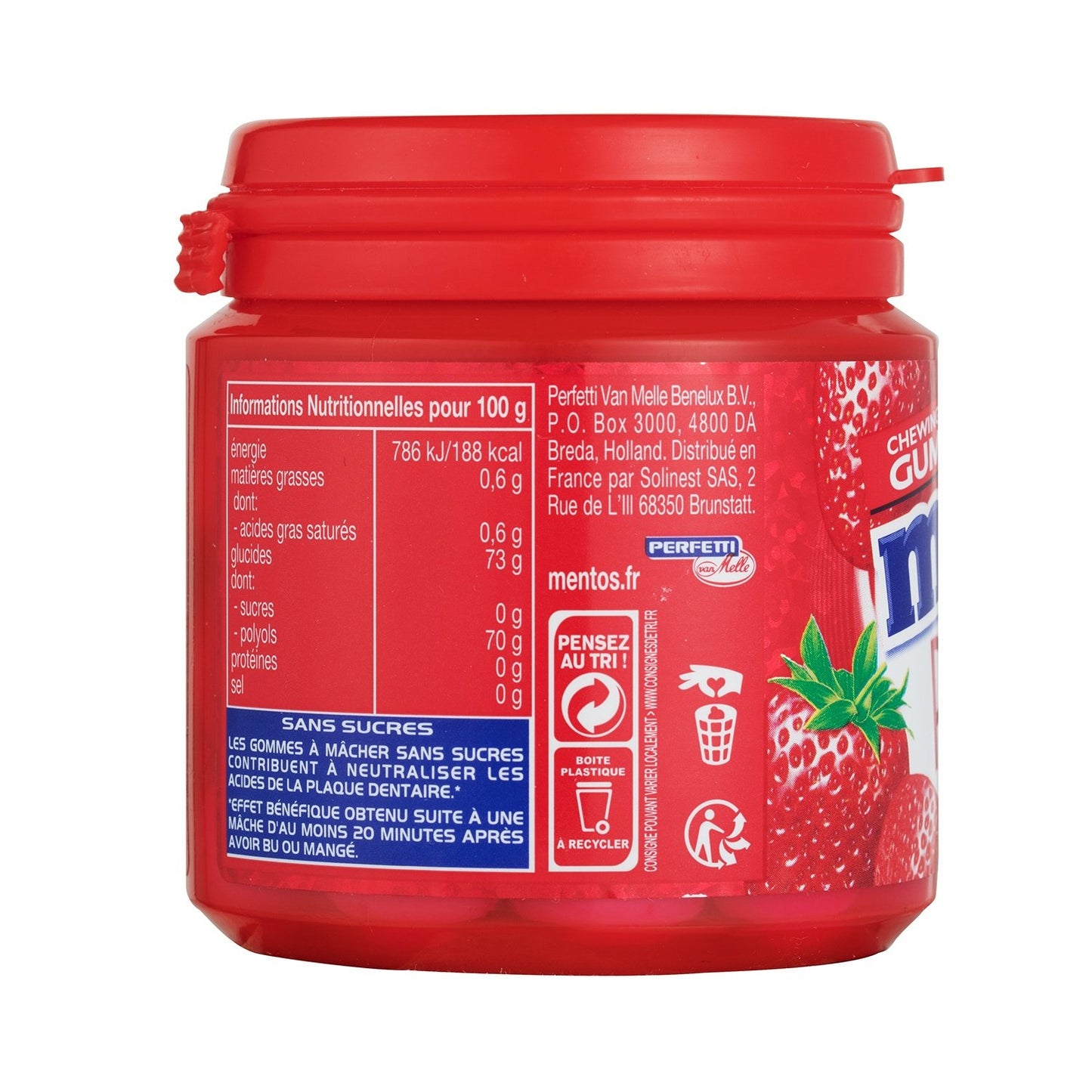 MENTOS Pure Fresh Strawberry Sugar-Free Chewing Gum