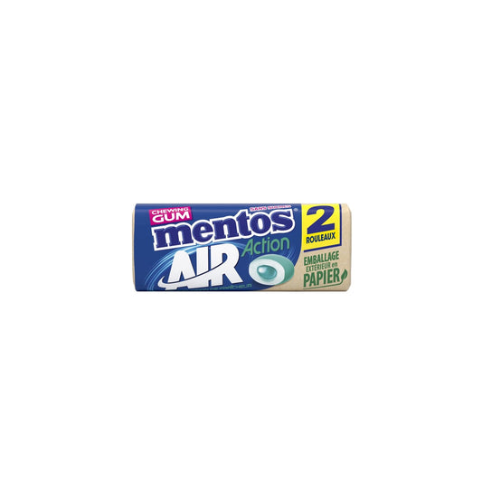 Chewing-Gum Air Action Menthol Eucalyptus MENTOS les 2 paquets de 8 dragées - 31 g