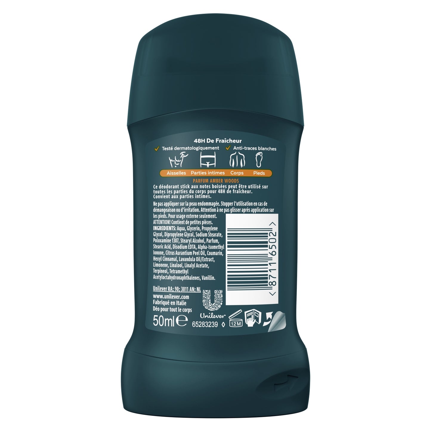 Déodorant Homme Pour tout le Corps 72h Amber Woods REXONA MEN 