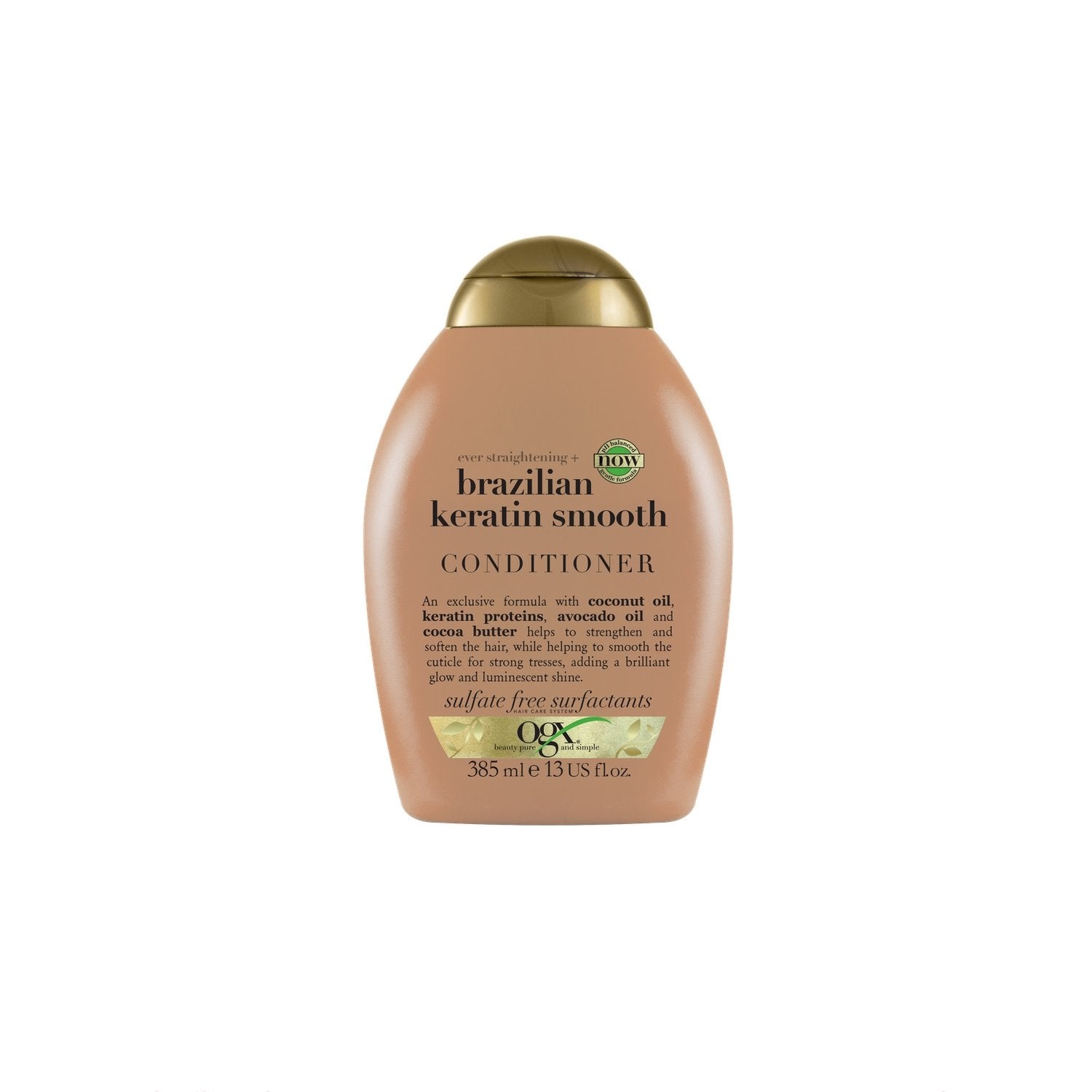 Après-Shampoing Lissant Cheveux Bouclés et Ondulés Huile de Coco Protéines de Kératine Huile d'Avocat et Beurre de Cacao OGX le flacon de 385 ml