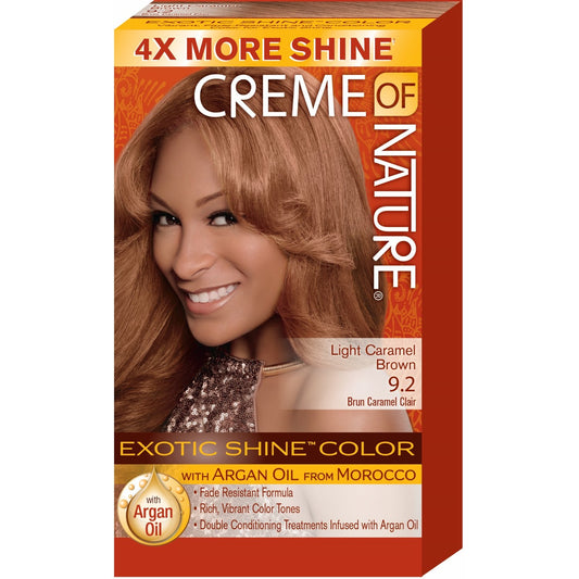 Coloration 9.2 Caramel Brown Shine Argan Oil Exotic Shine Color CREME OF NATURE