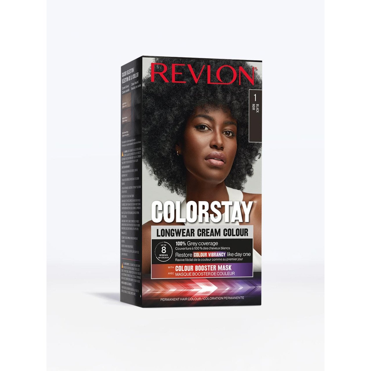 Coloration Permanente 1 Noir Beurre de Murumuru et Huile de Macadamia Colorstay REVLON la boîte