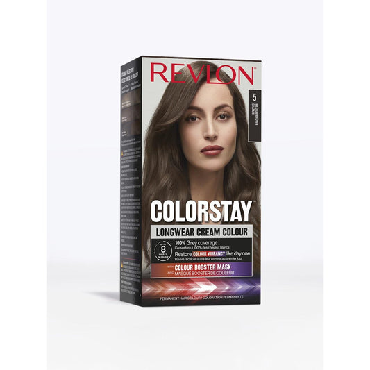 Coloration 5 Châtain Couvre 100% Cheveux Blancs Colorstay Revlon REVLON la boîte