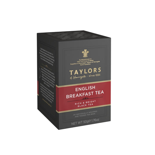 Thé Noir Anglais Breakfast TAYLORS OF HARROGATE la boite de 40 sachets