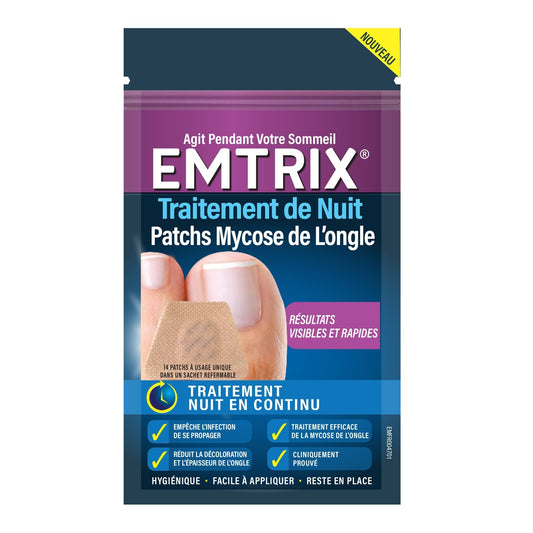 Traitement Mycoses des Ongles Pieds EMTRIX la boite de 14 patch