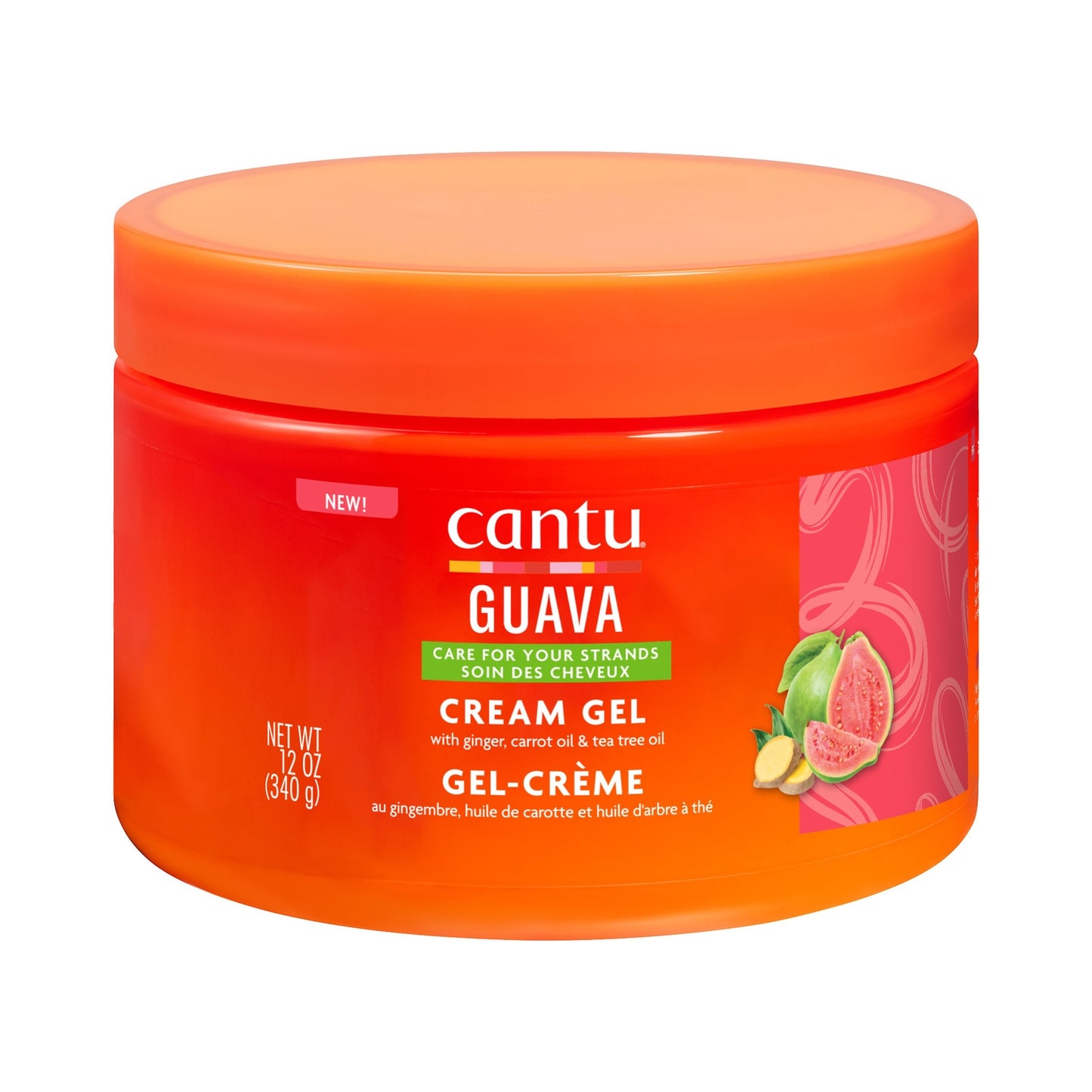 Gel Structurant Coiffant Cheveux Gingembre Huile de Carotte Huile d'Arbre à Thé Goyave CANTU 