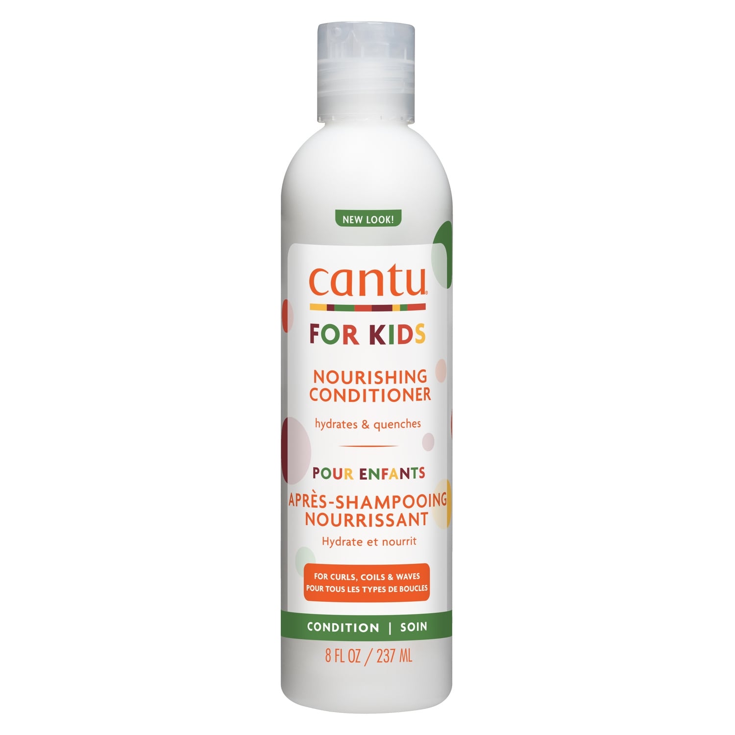 Après-Shampoing Enfant Nourrissant pour Cheveux bouclés, frisés, crépus et ondulés Beurre de Karité, Huile de Coco et Miel CANTU 