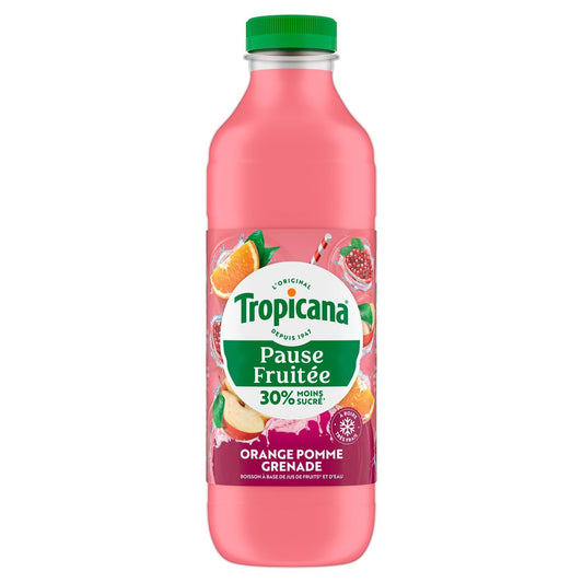 Boisson Orange Pomme et Grenade Réduit en Sucre TROPICANA la bouteille de 1L