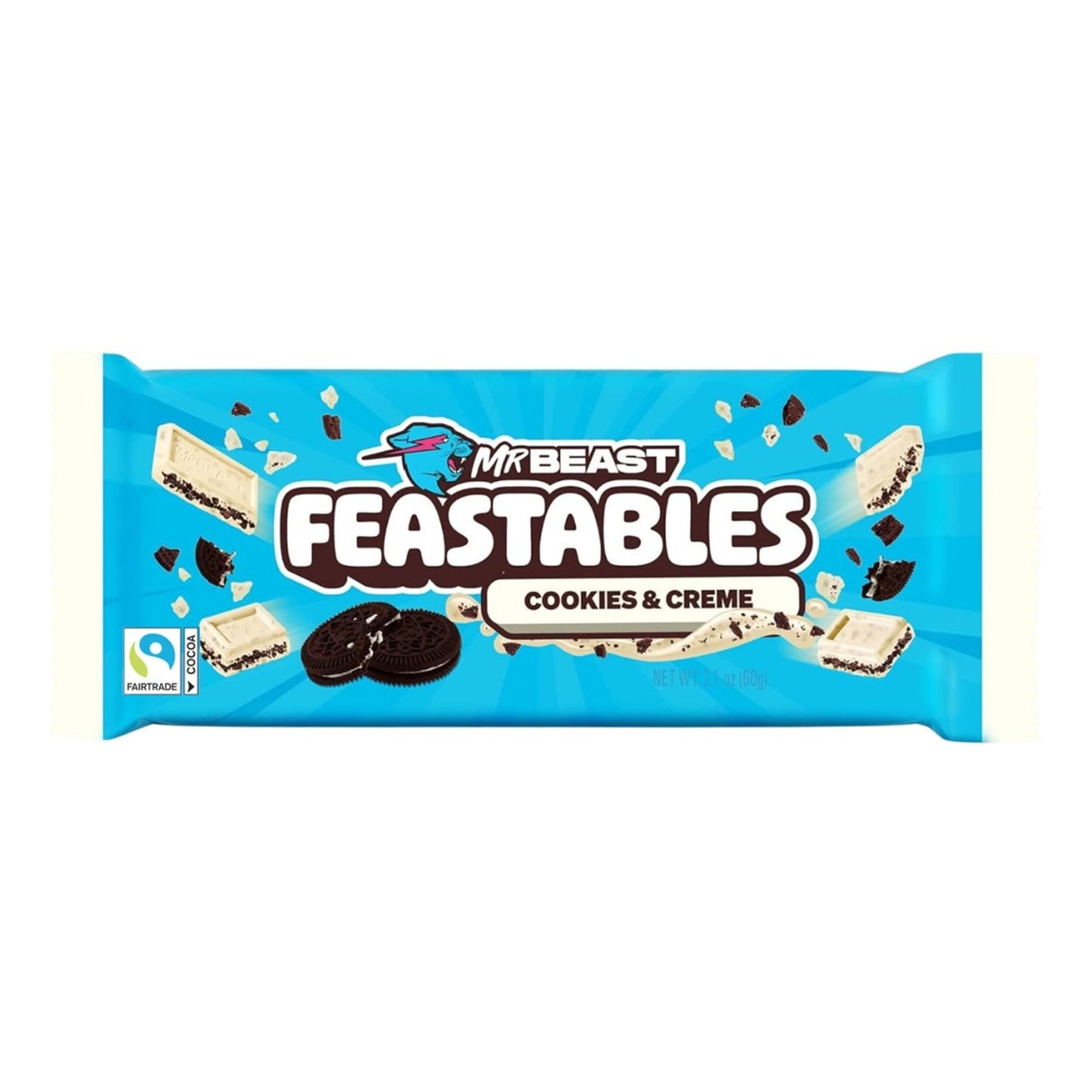 Tablette de Chocolat Blanc Cookies et Crème Mr Beast FEASTABLES 