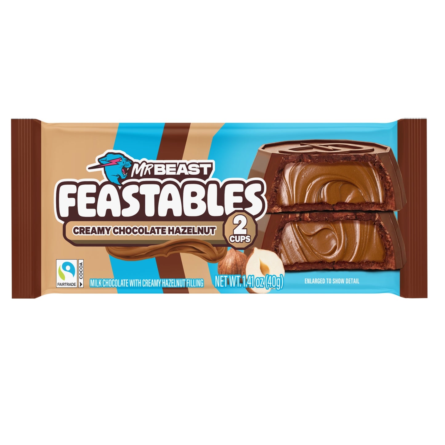 Bouchées de Chocolat Lait Noisette Cups Mr Beast FEASTABLES 