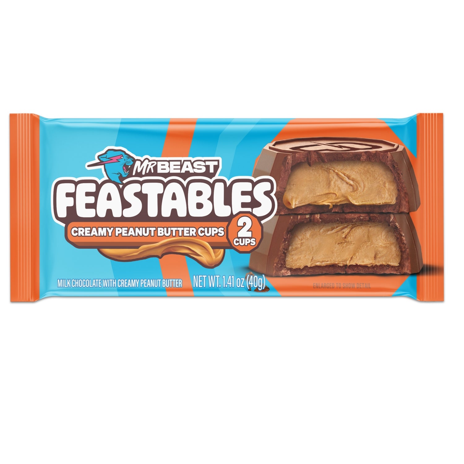 Bouchées de Chocolat Lait Beurre de Cacahuètes Mr Beast FEASTABLES 