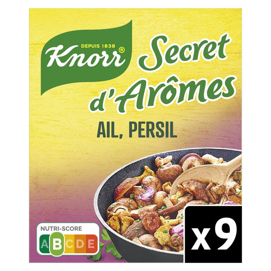 Assaisonnement Ail Persil KNORR les 9 tablettes de 10 g