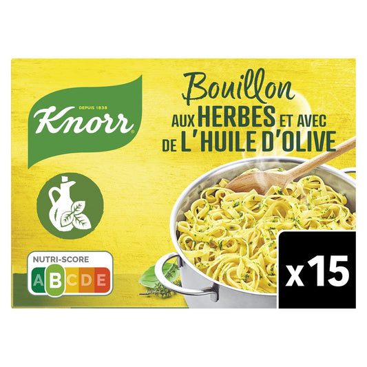 Bouillon Cube Herbes et Huile d'Olive Puget KNORR les 15 tablettes de 10 g
