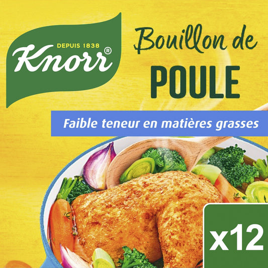 Bouillon de Poule Dégraissé KNORR la boite de 12 bouillons de 10 g