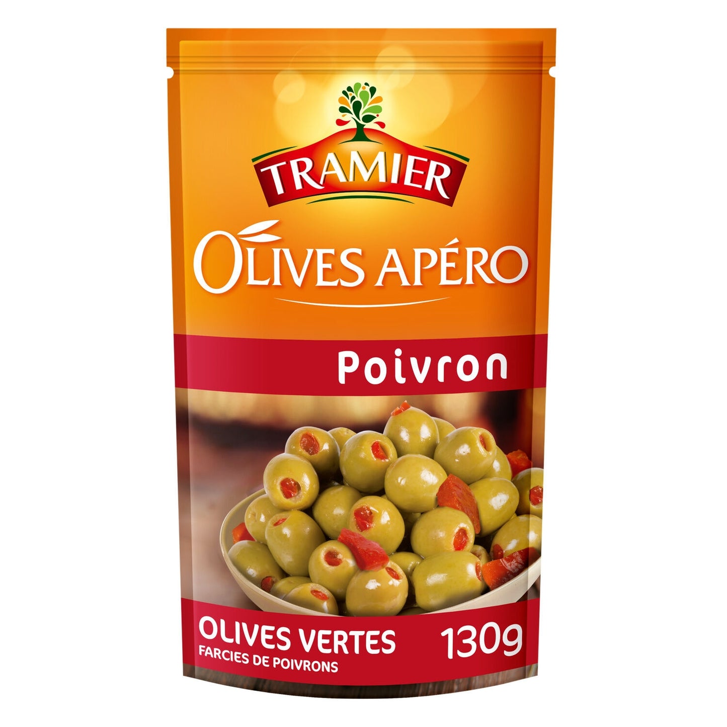 Green Olives Stuffed with Tramier Peppers