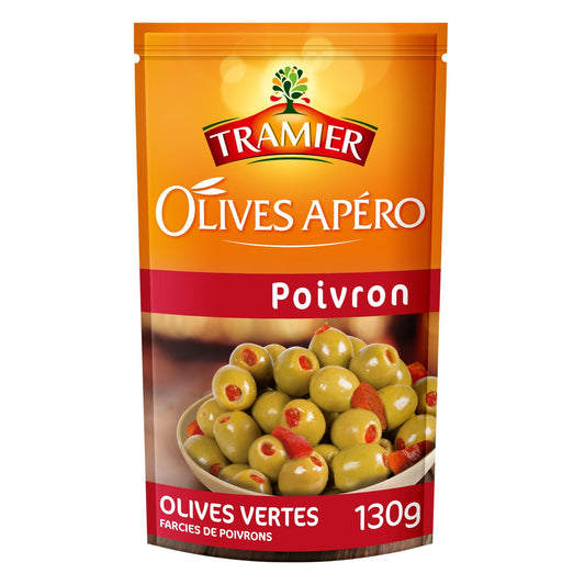 Green Olives Stuffed with Tramier Peppers