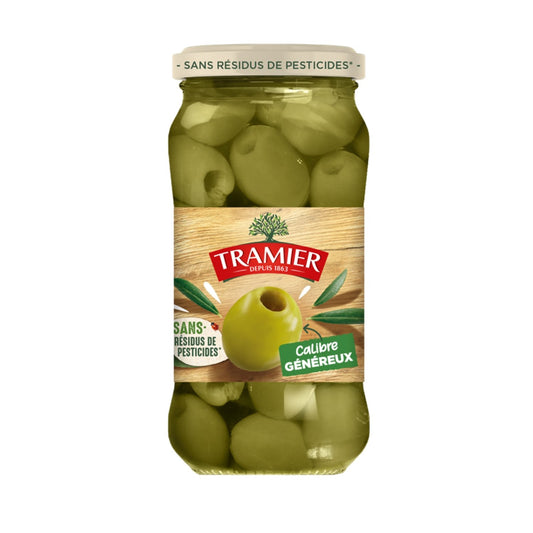 Olives Vertes Dénoyautées TRAMIER le pot de 160g