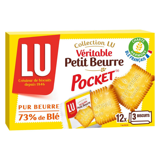 Biscuits Véritable Petit Beurre Pocket LU La boîte de 12 sachets - 300 g