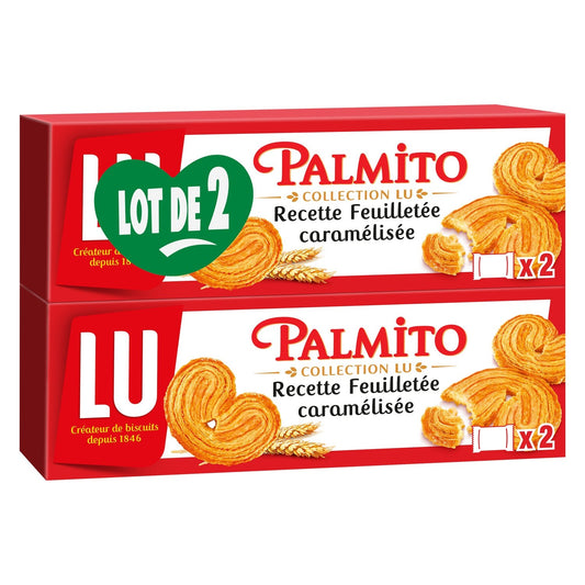 Biscuits Feuilletés Caramélisées Palmito LU Les 2 boîtes de 2 sachets - 100 g