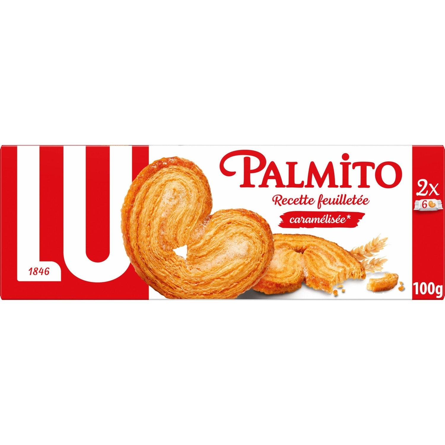 Biscuits Feuilletés Caramélisés Palmito LU La boîte de 100 g