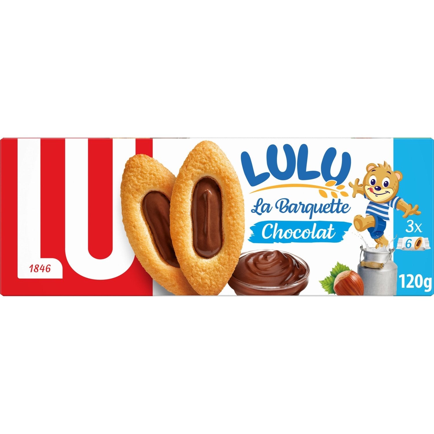 Biscuits au Chocolat la Barquette Lulu LU La boîte de 3 sachets - 120 g