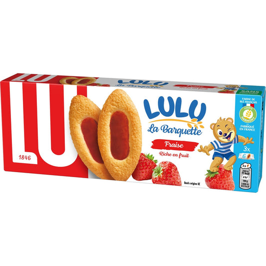 Biscuits à la Fraise la Barquette Lulu LU La boîte de 3 sachets - 120 g