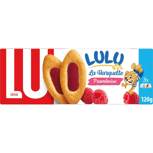 Biscuits à la Framboise la Barquette Lulu LU La boîte de 3 sachets - 120 g