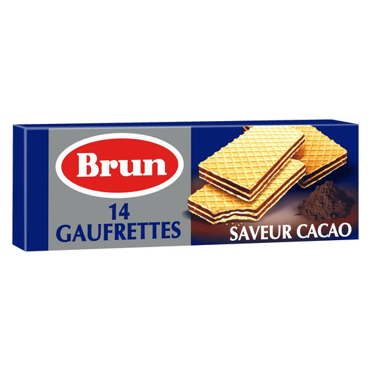 Biscuits Gaufrettes Fourrées Saveur Cacao BRUN Le paquet de 14 biscuits - 146 g