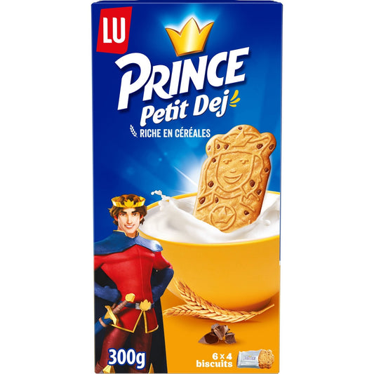 Biscuits Petit Déjeuner aux Céréales aux Pépites de Chocolat Prince LU La boîte de 6 sachets - 300 g