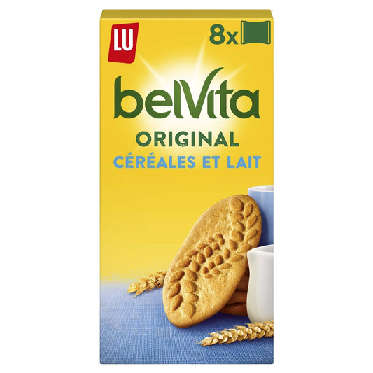 Biscuits Petit Déjeuner Céréales et Lait Belvita LU La boîte de 8 sachets - 400 g