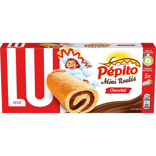 Gâteaux Fourrés au Chocolat Mini Roulés Pepito LU La boîte de 5 sachets - 150 g