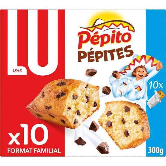 Gâteaux aux Pépites de Chocolat Pepito LU La boîte de 10 sachets - 300 g