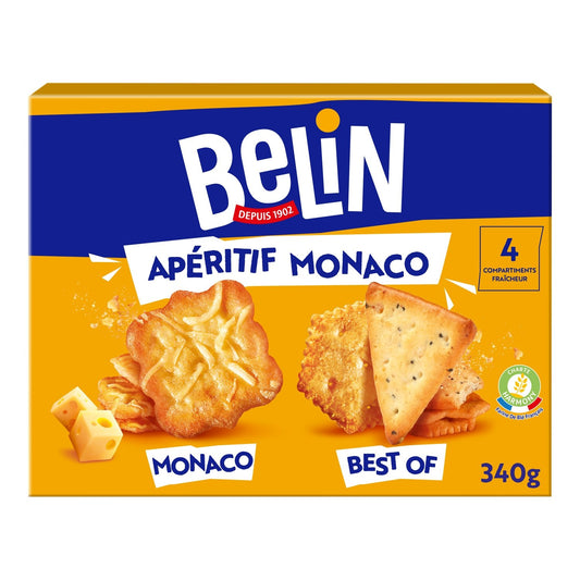 Biscuits Apéritifs Crackers Assortiment Apéritif Monaco BELIN La boîte de 340 g