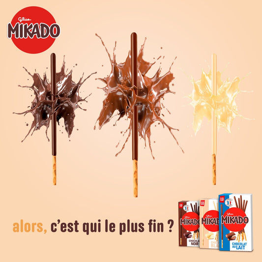 MIKADO LU Kekse mit dunkler Schokoladenglasur