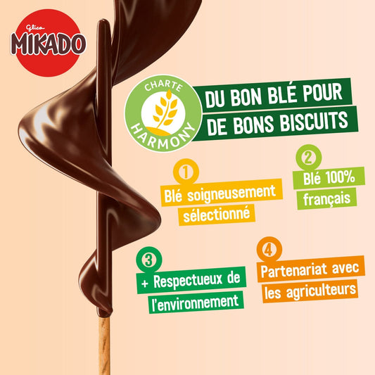 Biscuits nappés au chocolat au lait MIKADO LU 