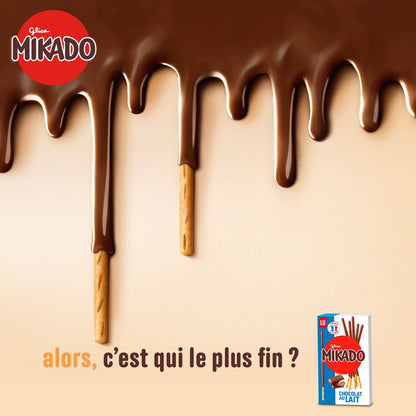 Biscuits nappés au chocolat au lait MIKADO LU 