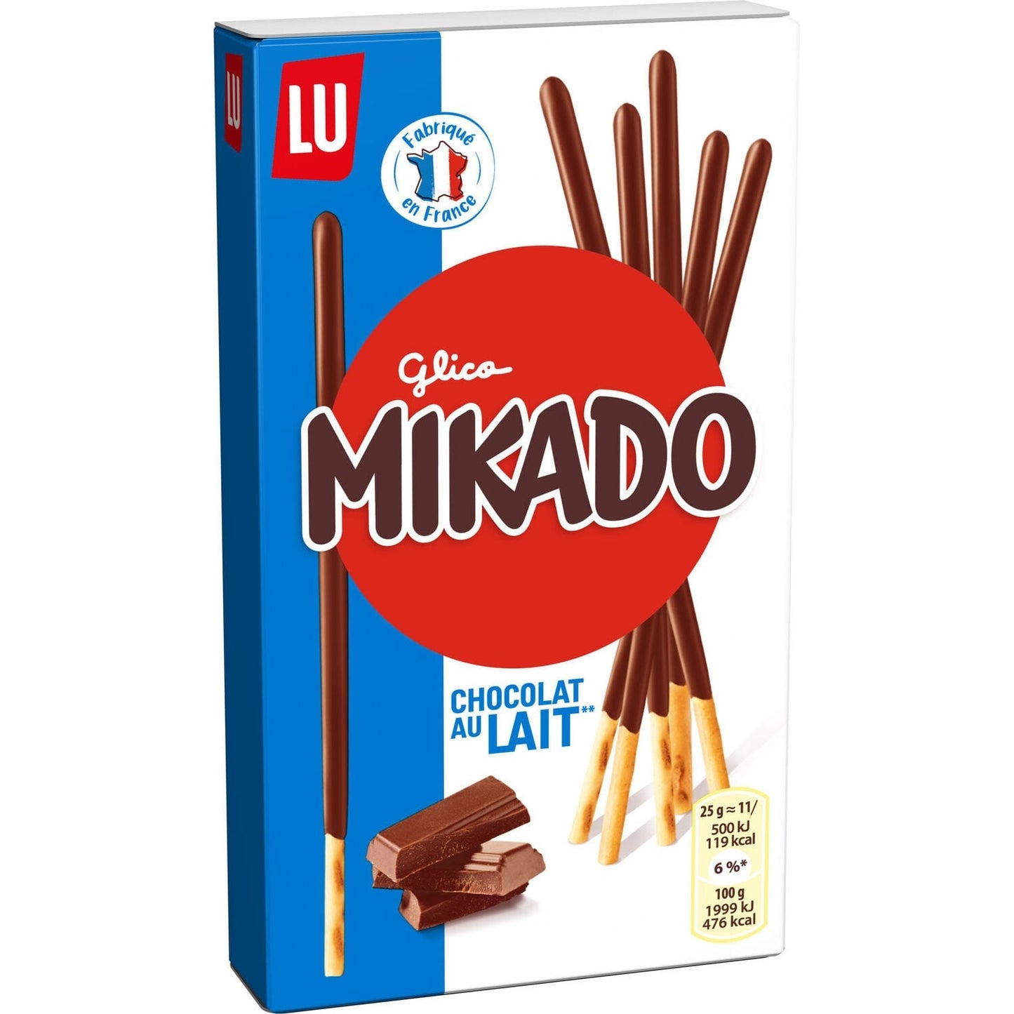 Biscuits nappés au chocolat au lait MIKADO LU 