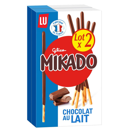 Biscuits Nappés au Chocolat au Lait MIKADO LU Les 2 boîtes de 100 g