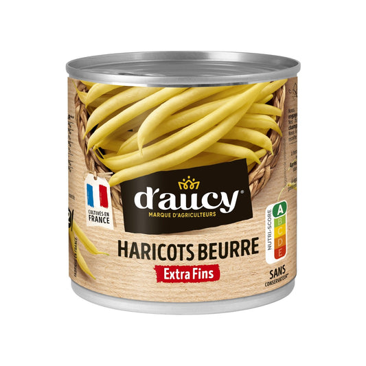 Haricots Beurre Extra Fins D'AUCY La boîte de 220 g