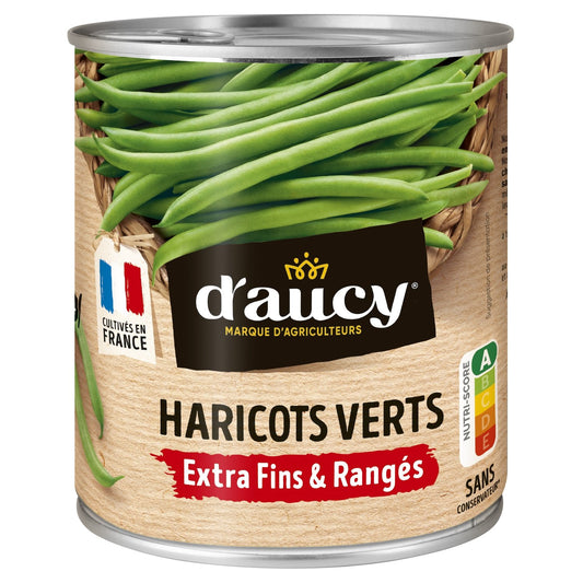 Haricots Verts Extra-Fins D'AUCY La boîte de 440 g