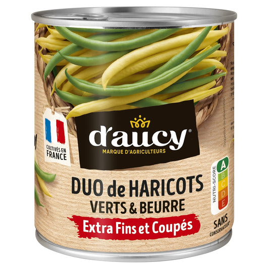 Haricots Verts et Beurre Très Fins D'AUCY la boite de 455g