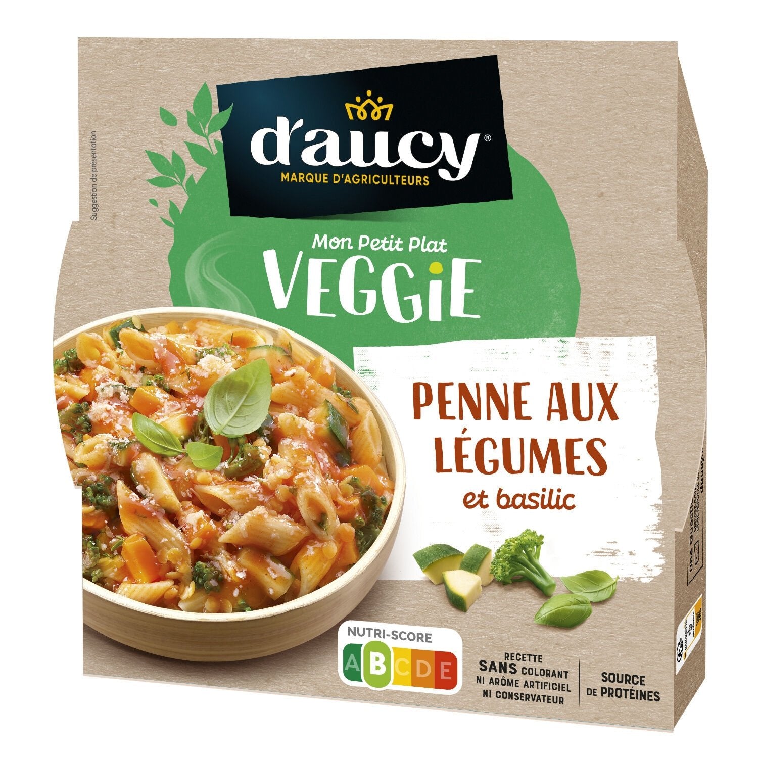 Plat Cuisiné penne aux légumes & basilic D'AUCY La barquette de 300 g
