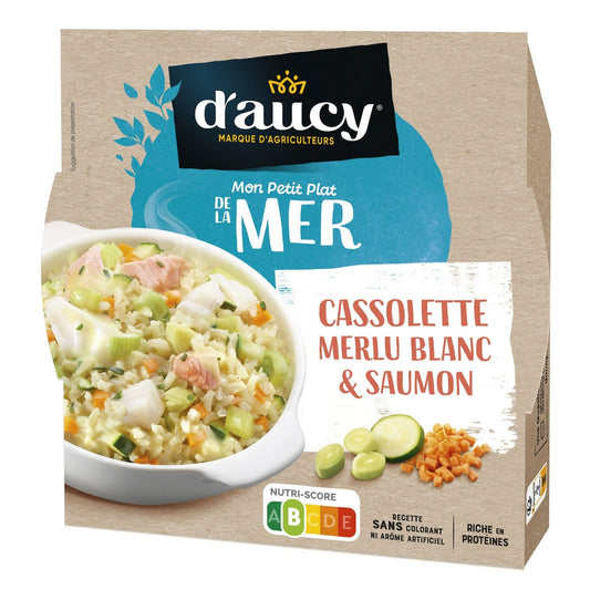 Plat Cuisiné Cassolette Merlu Blanc & Saumon D'AUCY La barquette de 300 g