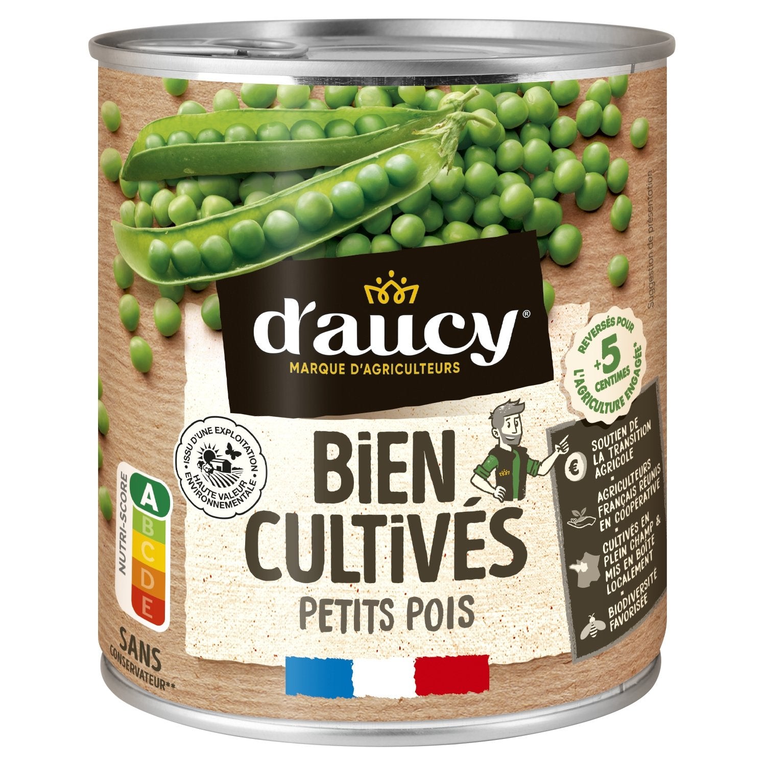 Petits Pois D'AUCY la boite de 530g