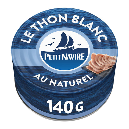 Thon Blanc au Naturel PETIT NAVIRE la boite de 140 g net égoutté