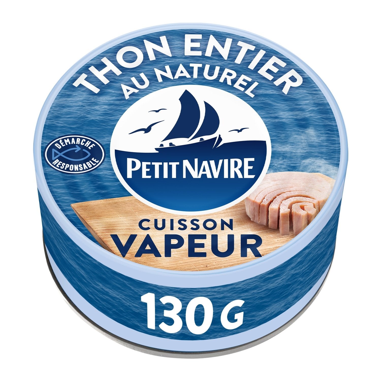Thon Entier Vapeur PETIT NAVIRE la boite de 130 g