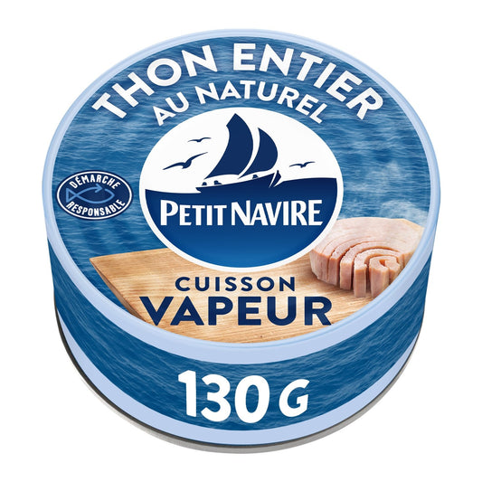 Thon Entier Vapeur PETIT NAVIRE la boite de 130 g