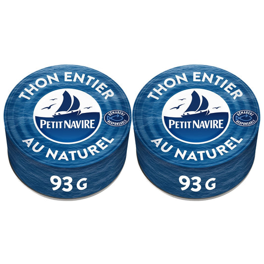 Thon Naturel Démarche Responsable PETIT NAVIRE les 2 boîtes de 93g