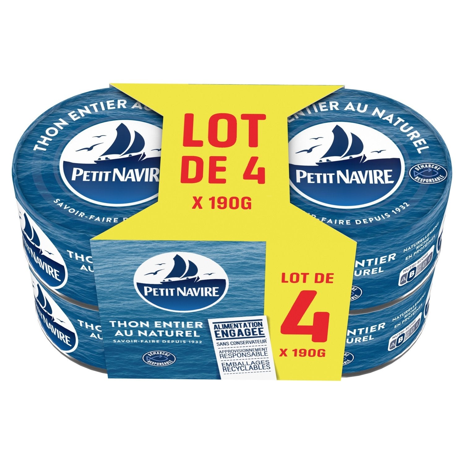 Ganzer Thunfisch natur, Albacore PETIT NAVIRE – La Famille à Table!