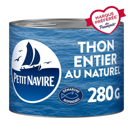Thon Albacore au Naturel PETIT NAVIRE la boite de 280 g net égoutté
